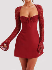 Load image into Gallery viewer, Lace Long Sleeve Dress