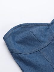 Load image into Gallery viewer, Tube Top Denim Dress