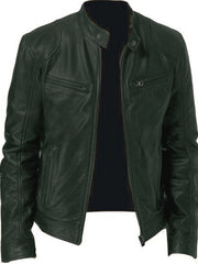 Load image into Gallery viewer, Men's Zip-Up PU Leather Cardigan Jacket