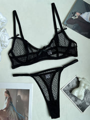 Load image into Gallery viewer, Sexy Lingerie French Bra Ultra-thin Mesh Lingerie Set