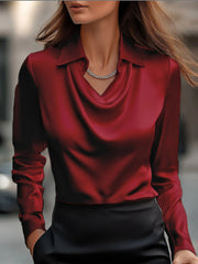 Load image into Gallery viewer, Collar Draped Shirts & Blouses