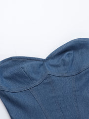 Load image into Gallery viewer, Tube Top Denim Dress