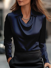 Load image into Gallery viewer, Collar Draped Shirts & Blouses