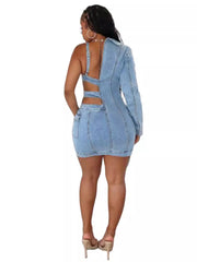 Load image into Gallery viewer, Asymmetrical Denim Dress