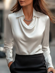 Load image into Gallery viewer, Collar Draped Shirts & Blouses