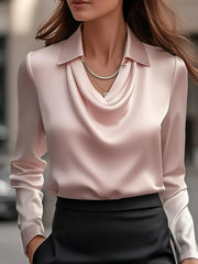 Load image into Gallery viewer, Collar Draped Shirts & Blouses