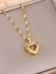 Load image into Gallery viewer, Double-layer Love Necklace With Rhinestones