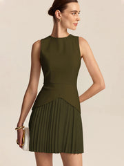 Load image into Gallery viewer, Elegant Waist-Cinching Pleated Dress