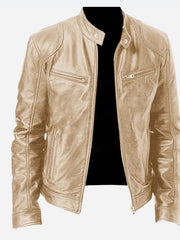 Load image into Gallery viewer, Men's Zip-Up PU Leather Cardigan Jacket