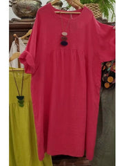 Load image into Gallery viewer, Women's Cotton Linen Vintage Summer Dress