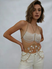 Load image into Gallery viewer, Pearl Chest Chain Body Chain Neck-hanging Vest