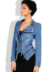 Load image into Gallery viewer, Denim Flare Collared Jacket