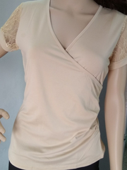 Load image into Gallery viewer, Lace short-sleeved T-shirt bottoming shirt