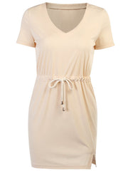 Load image into Gallery viewer, Short sleeve skirt with drawstring belt