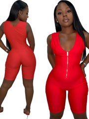 Load image into Gallery viewer, Zip-Up Tank Romper