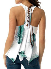 Load image into Gallery viewer, Lace-Up Racer Back Tank