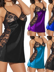 Load image into Gallery viewer, Lace Satin Nightgown