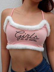 Load image into Gallery viewer, Plush letter printed sling vest