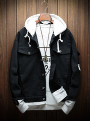 Load image into Gallery viewer, Hooded Denim Jeans Jacket