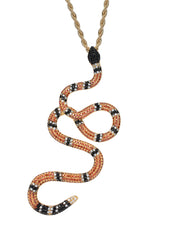 Load image into Gallery viewer, Micro-Inlaid Zircon Snake Pendant
