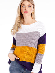 Load image into Gallery viewer, Long Sleeve Color Block Sweater