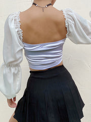 Load image into Gallery viewer, Lace-Up Bustier w/ Long Sleeves