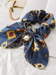 Load image into Gallery viewer, Satin Silky bow hair scrunchie