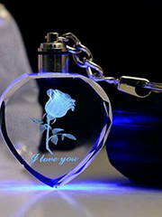 Load image into Gallery viewer, Crystal LED Light Key Chain