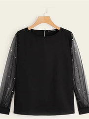 Load image into Gallery viewer, Mesh Sleeves Blouse