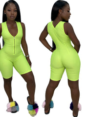 Load image into Gallery viewer, Zip-Up Tank Romper