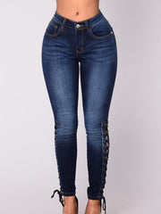 Load image into Gallery viewer, Jeans Ankle Lace-up