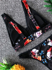 Load image into Gallery viewer, Flower Print & Mesh Bikini