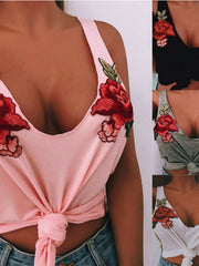 Load image into Gallery viewer, Flower Embroidered Tank Top