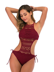 Load image into Gallery viewer, One-Piece Swimsuit W/ Crochet Details