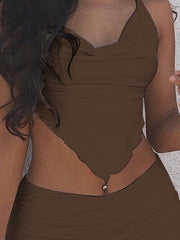 Load image into Gallery viewer, A Tight Ruffled Skirt Suit With A Wavy Edge And A Bare Back