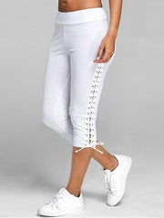 Load image into Gallery viewer, Lace-Up Side Capris