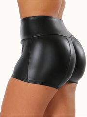Load image into Gallery viewer, High Waist Leather Shorts