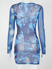 Load image into Gallery viewer, See-through Side Tie Slim Dress