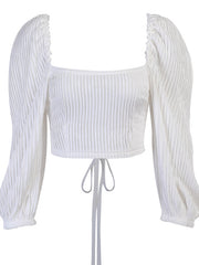 Load image into Gallery viewer, Long Sleeves Off Shoulder Crop Top