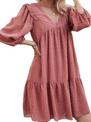 Load image into Gallery viewer, Long Sleeve V-Neck Dress