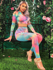 Load image into Gallery viewer, Tie-dyed zip top trousers