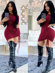 Load image into Gallery viewer, Side Drawstring Dresses