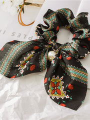 Load image into Gallery viewer, Satin Silky bow hair scrunchie