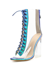 Load image into Gallery viewer, Transparent Boots High Heel Sandals