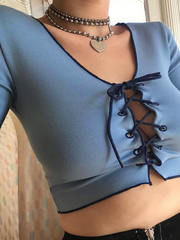 Load image into Gallery viewer, Front Lace-up Shirts