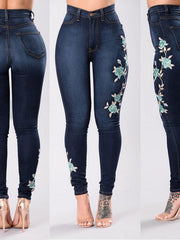 Load image into Gallery viewer, Denim Jeans Pants Embroidered