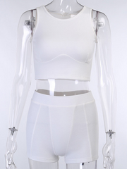 Load image into Gallery viewer, Short Sleeves Crop Top & Shorts