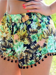 Load image into Gallery viewer, Printed elastic waist beach shorts