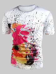 Load image into Gallery viewer, Short Sleeve Paint Splatter Print T-shirt - vendach