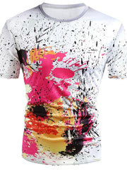 Load image into Gallery viewer, Short Sleeve Paint Splatter Print T-shirt - vendach